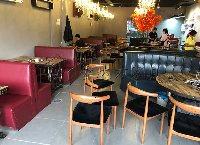 自助火锅店卡座沙发