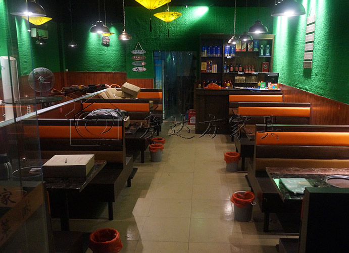 烤鱼店卡座沙发，烤肉店卡座沙发，烧烤店卡座沙发